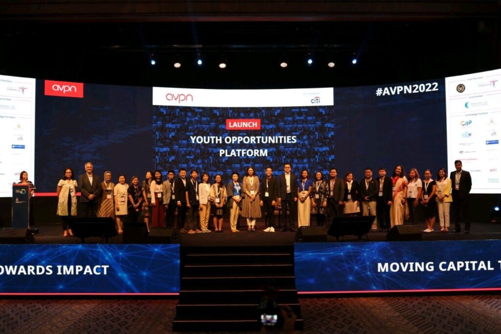 Group picture of Youth Opportunities Advisor, taken at the AVPN Global Conference 2022, Bali, Indonesia. (Picture: courtesy of AVPN)